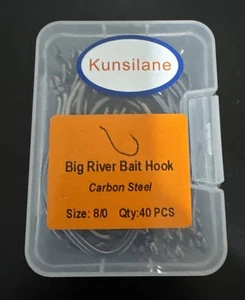 Welshaken Big River Bait Hook Carbonstahl Gr. 8/0 (40 Stück) Neu - Bild 1 von 6