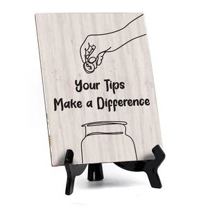 Schilder vonLITA Your Tips Make a Difference Tischschild mit Acrylständer (6x8") - Bild 1 von 6