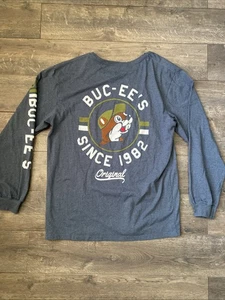 Buc-ee's Original Long sleeve T-shirt Men's Size Xl Grey BUCEES BEAVER 1982 - Picture 1 of 7