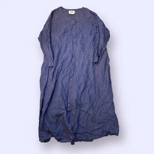Women's Vintage Flax by Jeanne Englehart Maxi Dress Long Sleeve Linen Size 1G - Picture 1 of 8