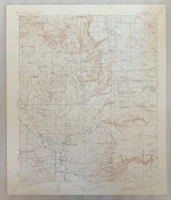 VINTAGE ORIGINAL CAMP VERDE ARIZONA USGS GEOLIGICAL TOPO TOPOGRAPHICAL MAP 1936 - Image 1 of 4