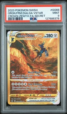 PSA 9 Origin Forme Dialga VSTAR GG68/GG70 Crown Zenith Pokemon Card 2023 Gold - Image 1 of 2