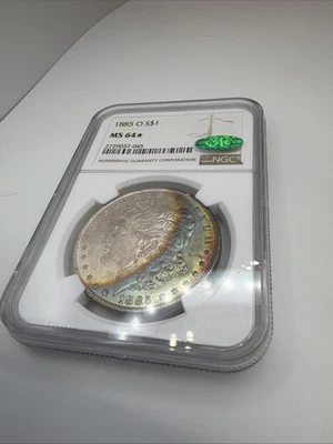 1885-O MONSTER Toner - MS 64*STAR CAC - Crescent Toner Rainbow - Desirable Rare - Image 1 of 4