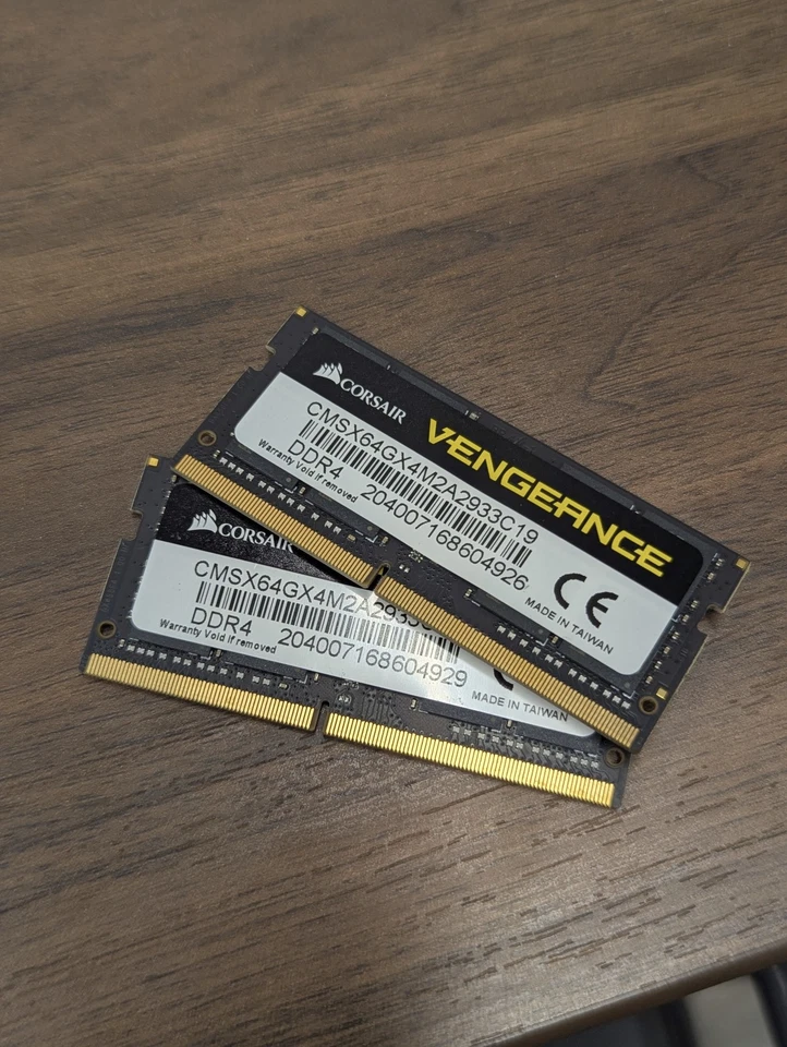 Corsair 64GB (2 x 32GB) DDR4 SODIMM 2933MHz CL19 Memory Kit cmsx64gx4m2a2933c19 - Image 1 of 1