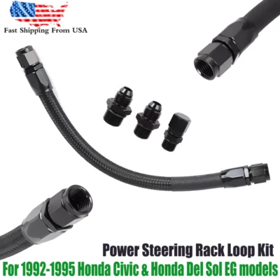 Power Steering Rack Loop Kit For 1996-2000 Honda Civic EK B16 B18 D16 Del Sol EG - Image 1 of 4