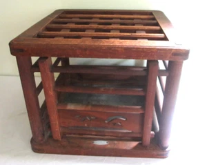 Vintage Japanese Kotatsu Original Heater Low Wooden Floor Table Japan 12" Tall - Picture 1 of 13