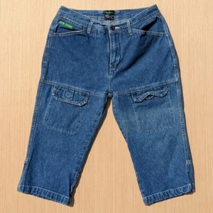 Vintage Pepe Jeans Y2K Cargo Pockets Blue Denim Bermuda Shorts Women's 29 - Picture 1 of 8