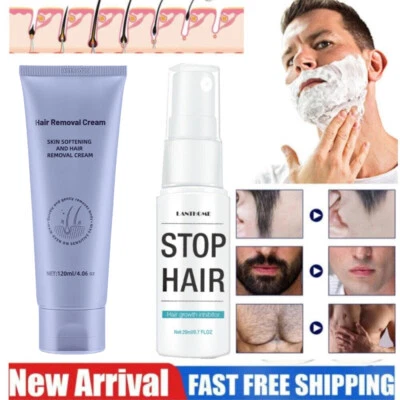 UTOGRU 2/1 PCS Permanent Hair Removal Cream Painless Stop Hair Growth Inhibitor Remover