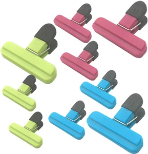 9Pack Large Chip Bag Clips Assorted Sizes Food Bag Clips Plastic Heavy Seal Grip - Picture 1 of 12