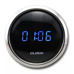MGS 52mm 2-1/16" Digital Clock Gauge Blue LED 24 Hour Format 12/24V - Picture 1 of 9