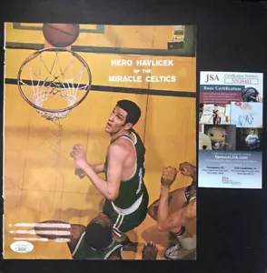 JOHN HAVLICEK NBA BOSTON CELTICS SIGNED MAGAZINE PAGE JSA CERTIFIED AUTOGRAPH - Picture 1 of 7
