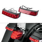 Saddlebag Run/Brake/Turn Tail Light Black Housing LED Red Len Fit Harley 2009-13