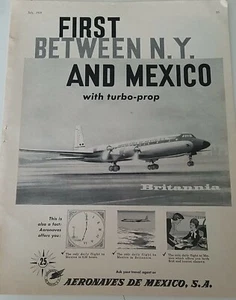 1959 Aeronaves de Mexico SA airplane between New York and Mexico vintage ad - Picture 1 of 1
