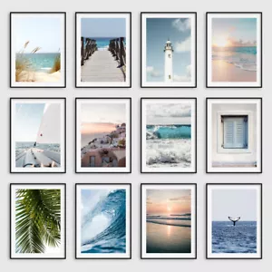 Beach Wall Art Prints Ocean Sunset Tropical Coast Bedroom Pictures Posters Decor - Picture 1 of 36