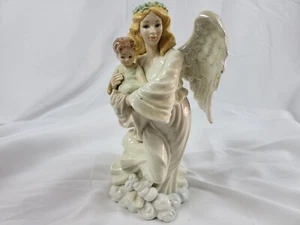 Porcelain Angel Seraphim With Child Celestial Being Guardian Messenger of God - Imagen 1 de 9