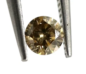 Natural Loose Brown Diamond Brilliant Round Cut P/I1 Grade Certified 0.06 Ct - Picture 1 of 11