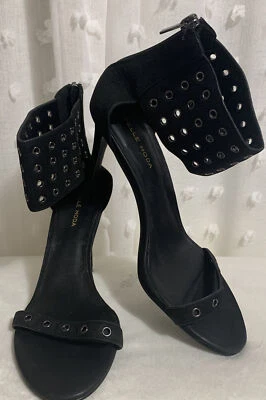 Pelle Moda Women's Black Ankle Studded Strap Heels Size 8.5 - Image 1 of 4