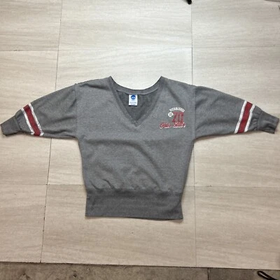 Mujer NCAA OHIO STATE Pullover Cuello en V Sudadera Talla MEDIANA Gris Manga 3/4 Foto 1 de 4
