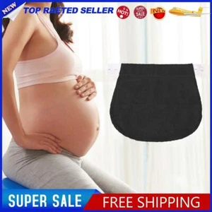 Maternity Pregnancy Adjustable Elastic Belt Pants Extended Button (Black) - Picture 1 of 1