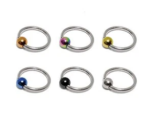 Anello perline prigioniere piercing setto naso con colore sfera personalizzato - gioielli corpo - Foto 1 di 11