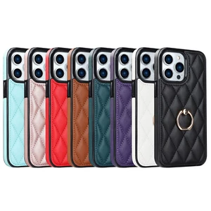 Women Luxury PU Leather Case with Ring For iPhone 15 14 13 12 11 Pro Max XR 8 7 - Picture 1 of 16