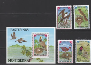 MONTSERRAT 672-6 Easter 1988 BIRDS singles and souvenir sheet MNH - Picture 1 of 1