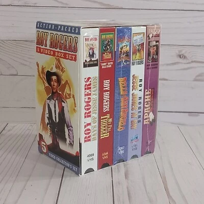 Roy Rogers VHS Tape Box Set : 5 Classic Westerns from 30s & 40's TV Versions - Image 1 of 4