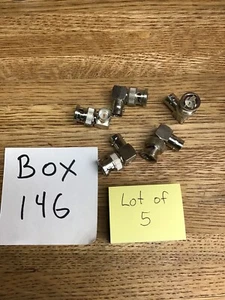 Lot Of 5 Adapter 90 Degree Angle BNC Plug Male To BNC Female Jack RF Connector - Picture 1 of 3