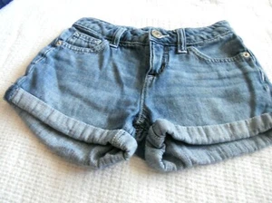 JUSTICE GIRLS CUFFED DENIM SHORTS ~ SIZE 8 - Picture 1 of 2