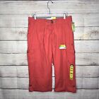 NWT Lee Relaxed Fit Flex-to-Go Relaxed Fit Cargo Capri Pants Orange Medium