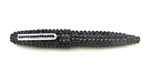 Anthony David Metal Ball Point Writing Pen w/ Jet Black Swarovski Crystals - Picture 1 of 2