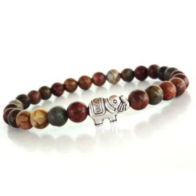 Picasso Jaspis Armband 6 mm Perlen Yogaarmband Meditation Heilarmband Jasper - Bild 1 von 3