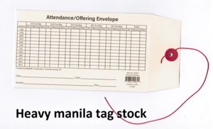 Sobre pesado de cuerda de asistencia y oferta a la escuela dominical Manila pk/10 - Imagen 1 de 1