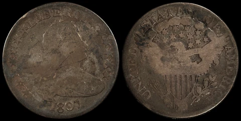 1807 Draped Bust Half Dollar 50c Damaged CULL Filler US Type Coin Old Silver Cover