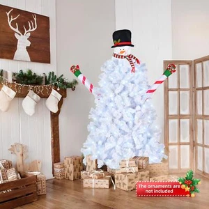 6.5FT Pre-Lit Snowman Christmas Tree With 140 Cool White LED Lights - Picture 1 of 8