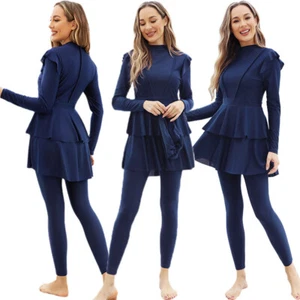 Mujeres Islámico Musulmán Disfraz de Natación-Modesto Cubierta Completa Traje de Baño Natación Burkini - Imagen 1 de 11