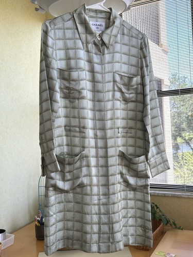 Abito vintage Chanel verde seta