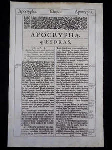 1611 KJV KÖNIG JAKOBUS BIBELSEITE * APOKRYPHENBLATT 1. MAKKABÄEN * SIE WÄHLEN * - Bild 1 von 23