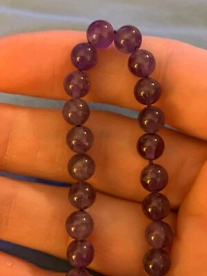 Cuentas sueltas redondas de piedras preciosas de amatista de 15" (TD) Foto 1 de 3