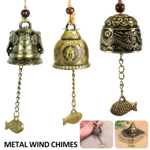 ¬Metal Wind Chimes Vintage Copper Bells Home Hanging Ornament Decor Luck#¬