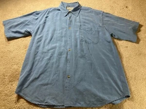 Columbia Sportswear GRT Mens Button Up Shirt Size XL Blue Long Sleeve Viscose - Picture 1 of 12