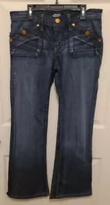 Jeans donna ROCK & REPUBLIC Scorpion svasato denim lavaggio scuro taglia 29 (32x30) - Foto 1 di 10