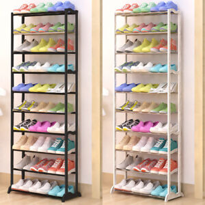 10 Tier Shoes Heels Storage Organiser Stand Shelf Rack Holds 30 Pairs Shoes New