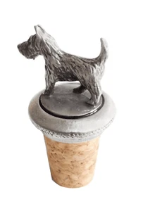 Scottish Terrier Scottie Hund Zinn Flaschenverschluss - Handarbeit English Pewter - Bild 1 von 5