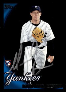 2010 Topps Michael Mike Dunn #34 Rookie Black Signed Auto New York Yankees