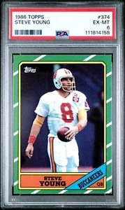 1986 Topps #374 Steve Young RC PSA 6 EX-MT HOF Rookie Buccaneers NFL - Imagen 1 de 3