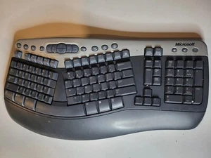 NO Dongle Microsoft Wireless Natural Keyboard As Is Webr0178 Grey Used Asdf - Picture 1 of 2