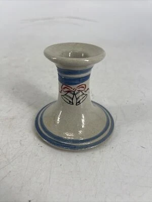 Держатель для свечей Red Wing Stoneware CO. Red Wing как новый с рождественскими колокольчиками - Изображение 1 из 4