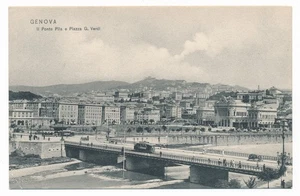 Puente de Pila y río Bisagno Génova Italia il Ponte Pila e Piazza G. Verdi Génova - Imagen 1 de 2