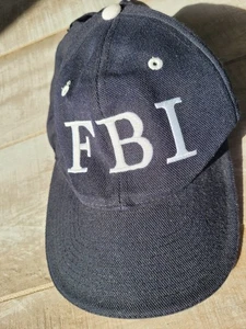 Gorra de béisbol FBI, negra, bordada blanca, talla única para todos - Imagen 1 de 6